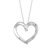 Silver Diamond Accent .03Ct Heart Necklace